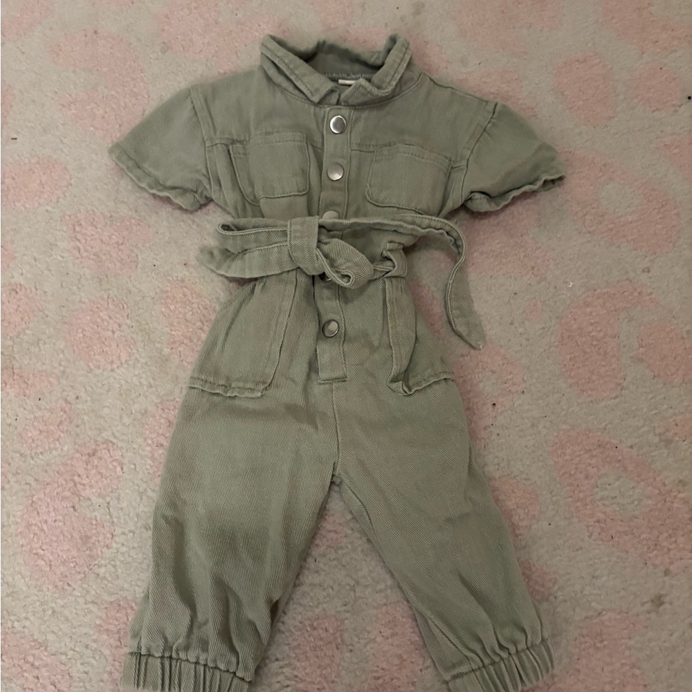 Kids Olive Green Jumpsuit